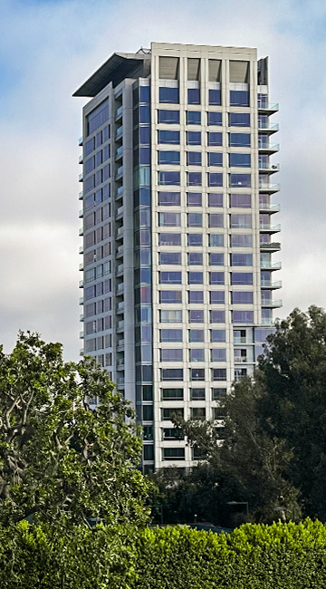 Beverly West Condo Tower on a sunny day