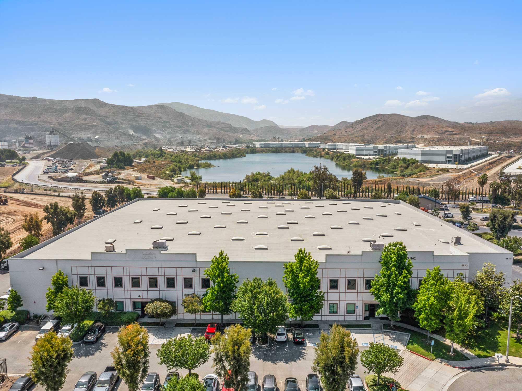 Trademark Circle business center with parking lot